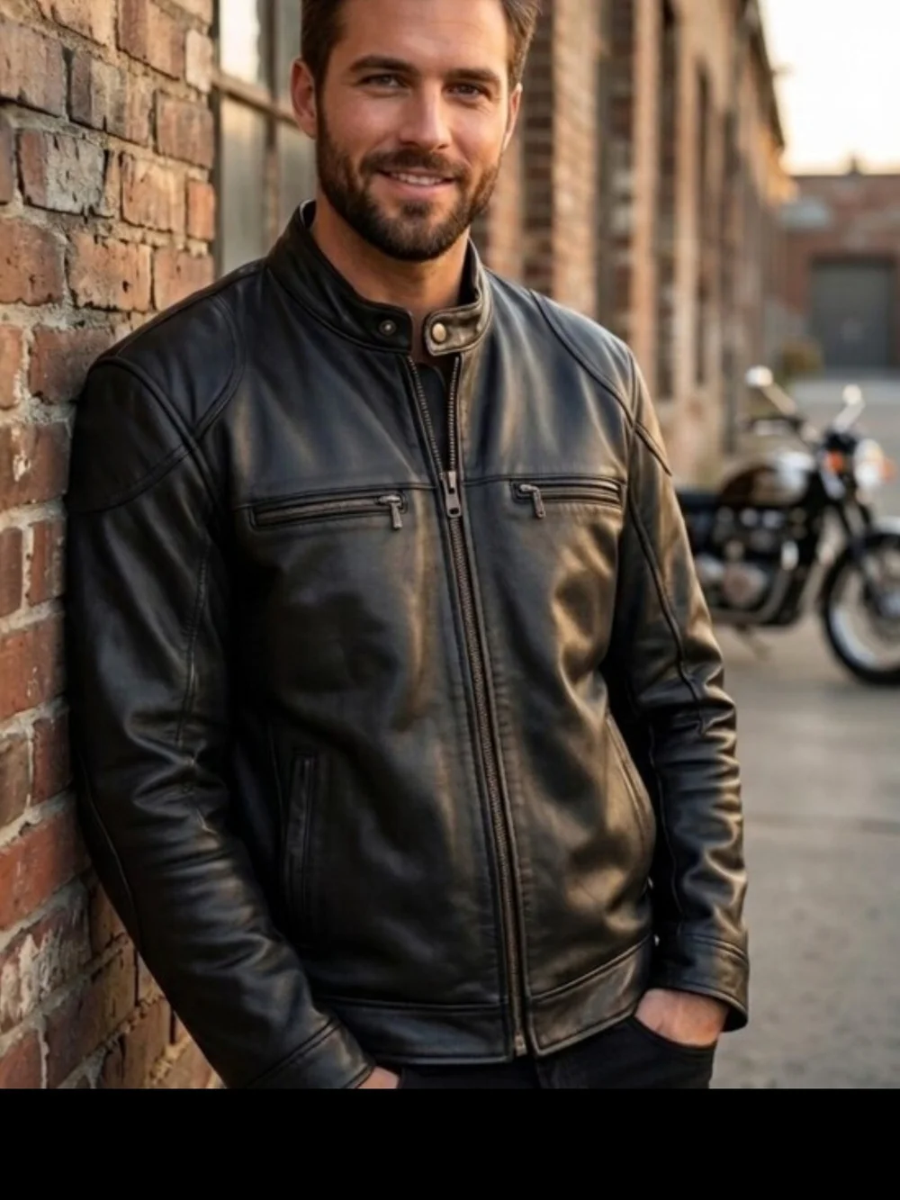 ​First Classics Genuine Leather Motorcycle Jacket – Authentic Riding Gear